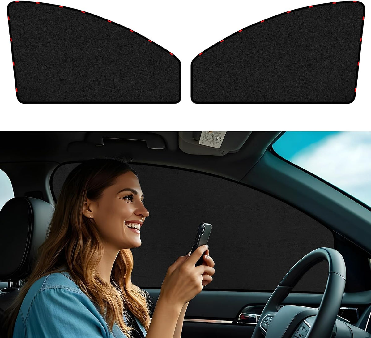 ZATOOTO Suede Car Window Shades 4PCS - Car Window Covers for Ultimate Privacy, UV Protection, and Heat Insulation, Side Window Sun Shade Perfect for Camping, Travel, Baby Safety, and Daily Use