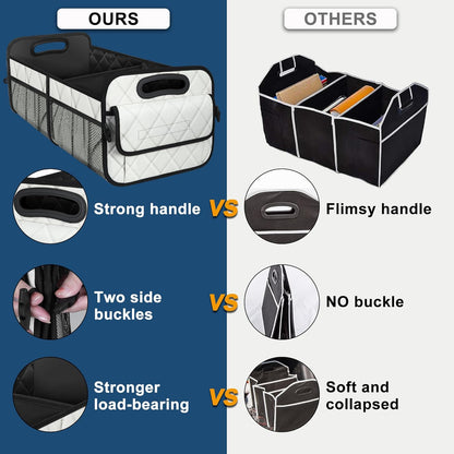 Deosk Car Trunk Organizer for SUV, Car Organizers and Storage with Reinforced Handles, Car Accessories for Women/Men 50LWaterproof Polyester Trunk Organizer, Black