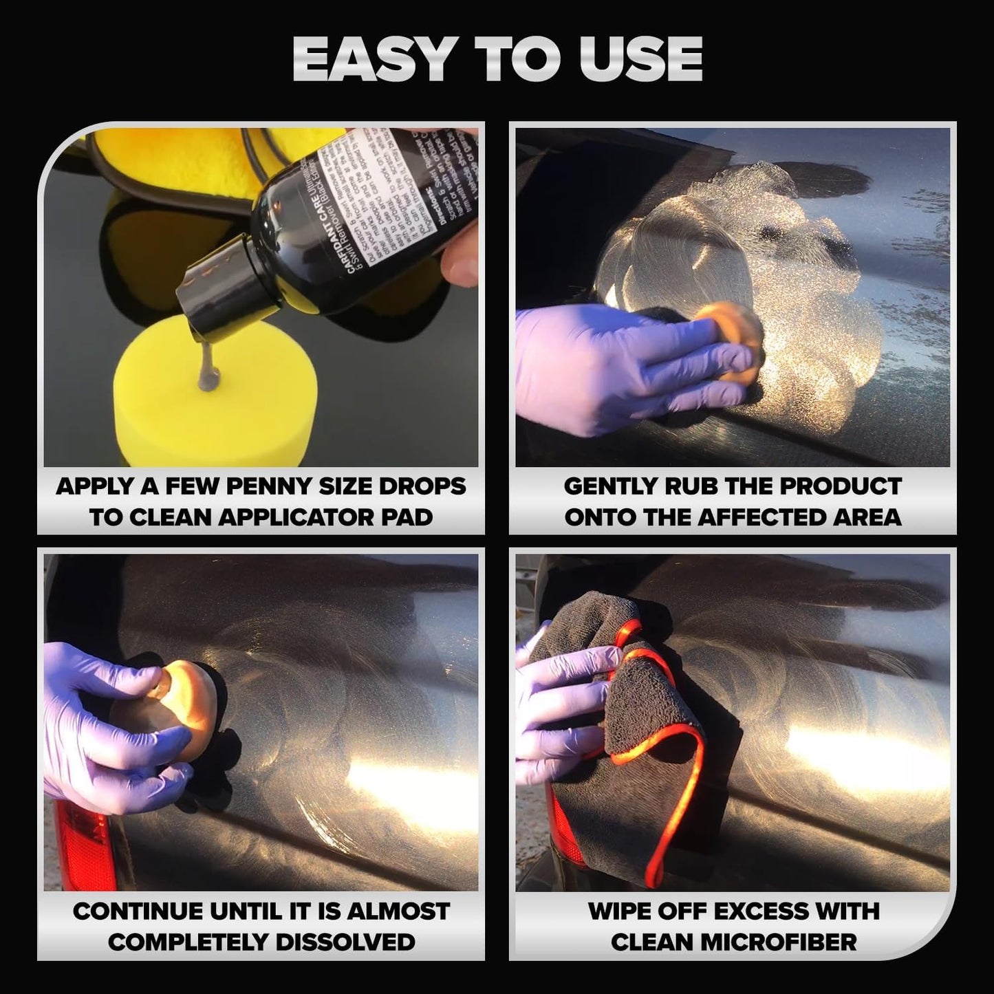 Carfidant Black Scratch and Swirl Remover - Car Scratch Remover for Paint Scratches - Polishing Compound for Cars Kit with Buffer Pad - Buffing Compound for Car Paint Restorer