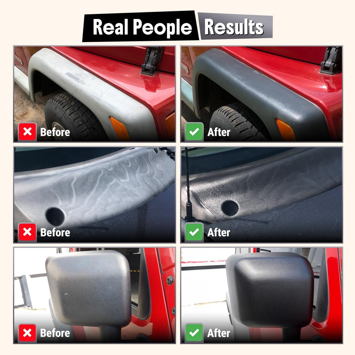 Carfidant Ultimate Trim & Plastic Restorer for Cars - Black Plastic Restorer - Restores Faded and Dull Plastic, Rubber, Vinyl - 8.4 fl oz