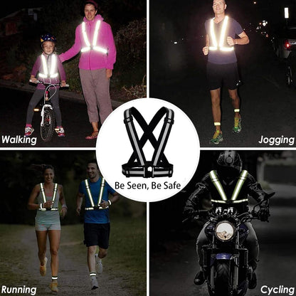 Reflective Safety Vest 2pcs - High Visibility Vest Adjustable Straps for Outdoor Jogging, Cycling, Walking and Riding