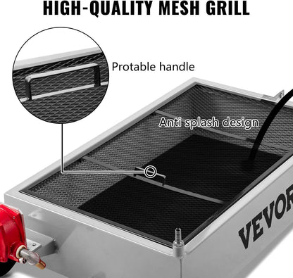 VEVOR Low Profile Oil Drain Pan, 17 Gal Capacity, Rolling Oil Drain Pan with 110V High-Flow Electric Pump, 7.2 ft Hose & T Folding Handle, Leak-proof & Corrosion-resistant, Fit for Trucks, ATVs, Black