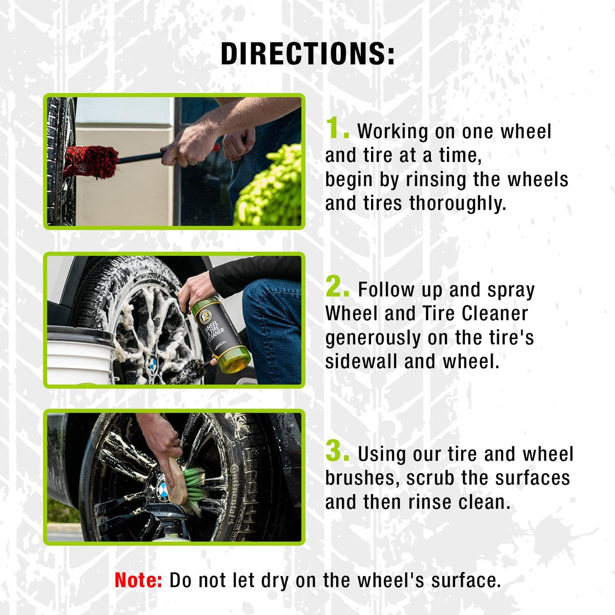 ExoForma Wheel & Tire Cleaner - Removes Built-Up Brake Dust, Dirt & Grime - Improves Dressing Performance - 2-in-1 Formula - Chosen by Pros (16 FL Oz)