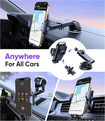 VICSEED 2026 Ultimate Sturdy Car Phone Holder [Upgraded 95+LBS Strongest Suction] Universal Long Arm Cellphone Mount for Car Dashboard Windshield Vent Truck Boat for iPhone 17 16 Pro Max & Android