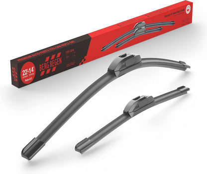 BERG REGEN 22"+19" Windshield Wiper Blades Replacement for Chevy Chevrolet Colorado 2006-2012, Suzuki Forenza 2004-2008, Ford Focus 2000-2011, GMC Canyon 2004-2012 –Genuine OEM Quality (Set of 2)
