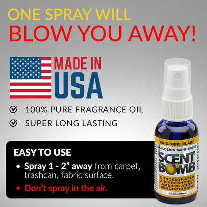 Scent Bomb Air Freshener Spray, Long-Lasting Odor Eliminator - Effective Deodorizer for Home & Car, Fresh Room Spray for Kitchen, Bathroom & Smell Neutralizer - 1 oz Pack of 4, Black Cherry Scent