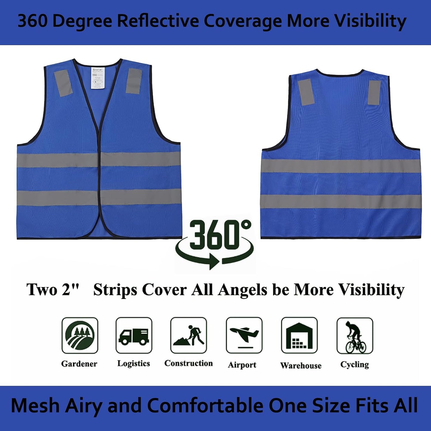 Safety Vests 10 Pack - Yellow Reflective High Visibility Construction ANSI Class 2 Work Vest for Men,Woman,Hi Vis Vest Mesh and Neon Silver Strip