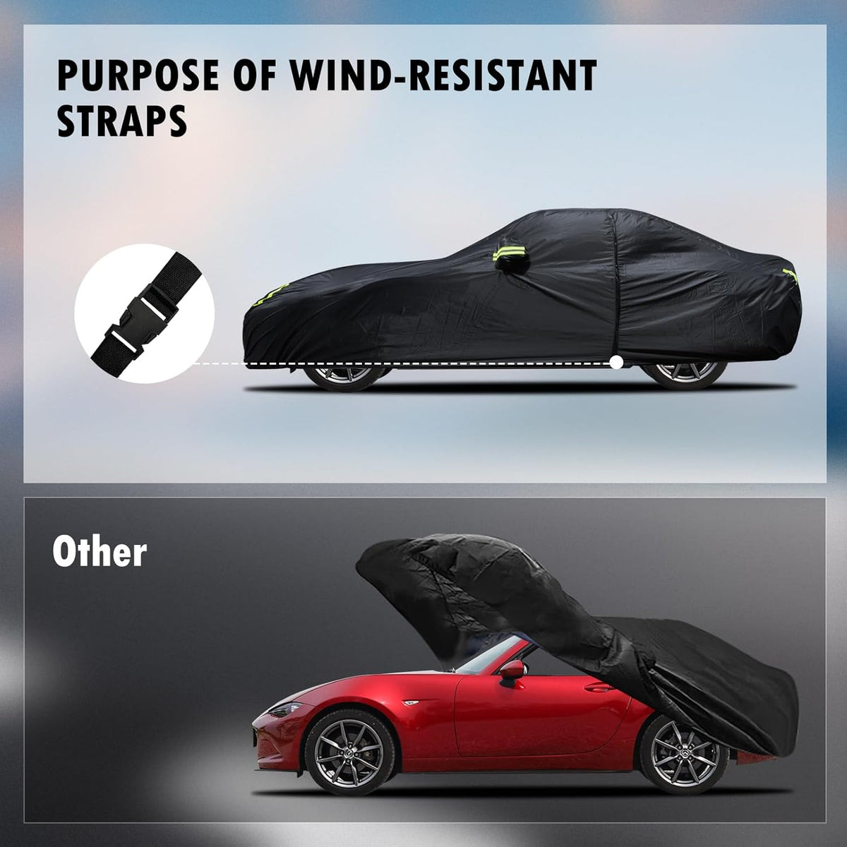 Car Cover Custom Fit for Toyota Corolla 2000-2025, Honda Civic 1991-2025, Waterproof All Weather Full Exterior Cover Rain Sun Protector Car Cover with Door Zipper