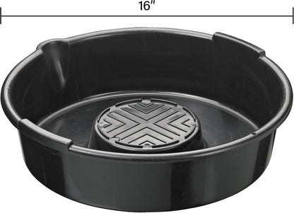 Scepter AMKIT01 15.5 Quart Oil Drain Pan with Pour Spout and 18-Inch Mechanics Funnel Kit for Automotive Fluids Including Engine Oil, Anti-Freeze, Transmission Fluid and More, Black