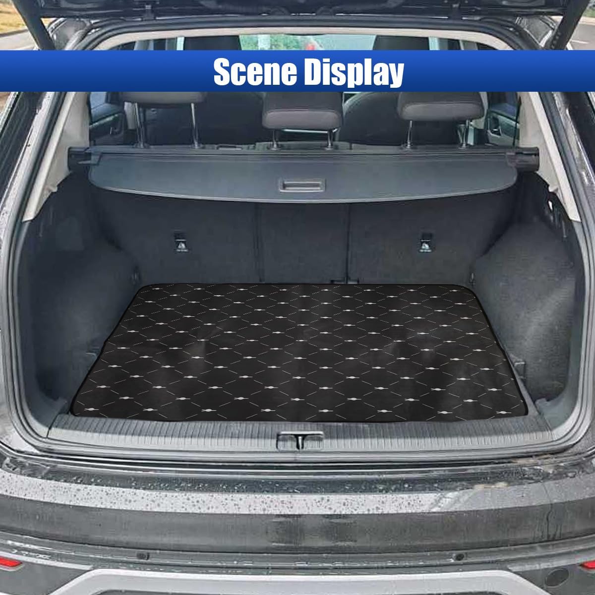 Car Trunk Cargo Liner, 38"×29" Scratch-Resistant Car Floor Mat, Washable Auto Trunk Protective Mat, Fashionable Vehicle Interior Decoration Accessories for SUVs, Trucks (Style1)
