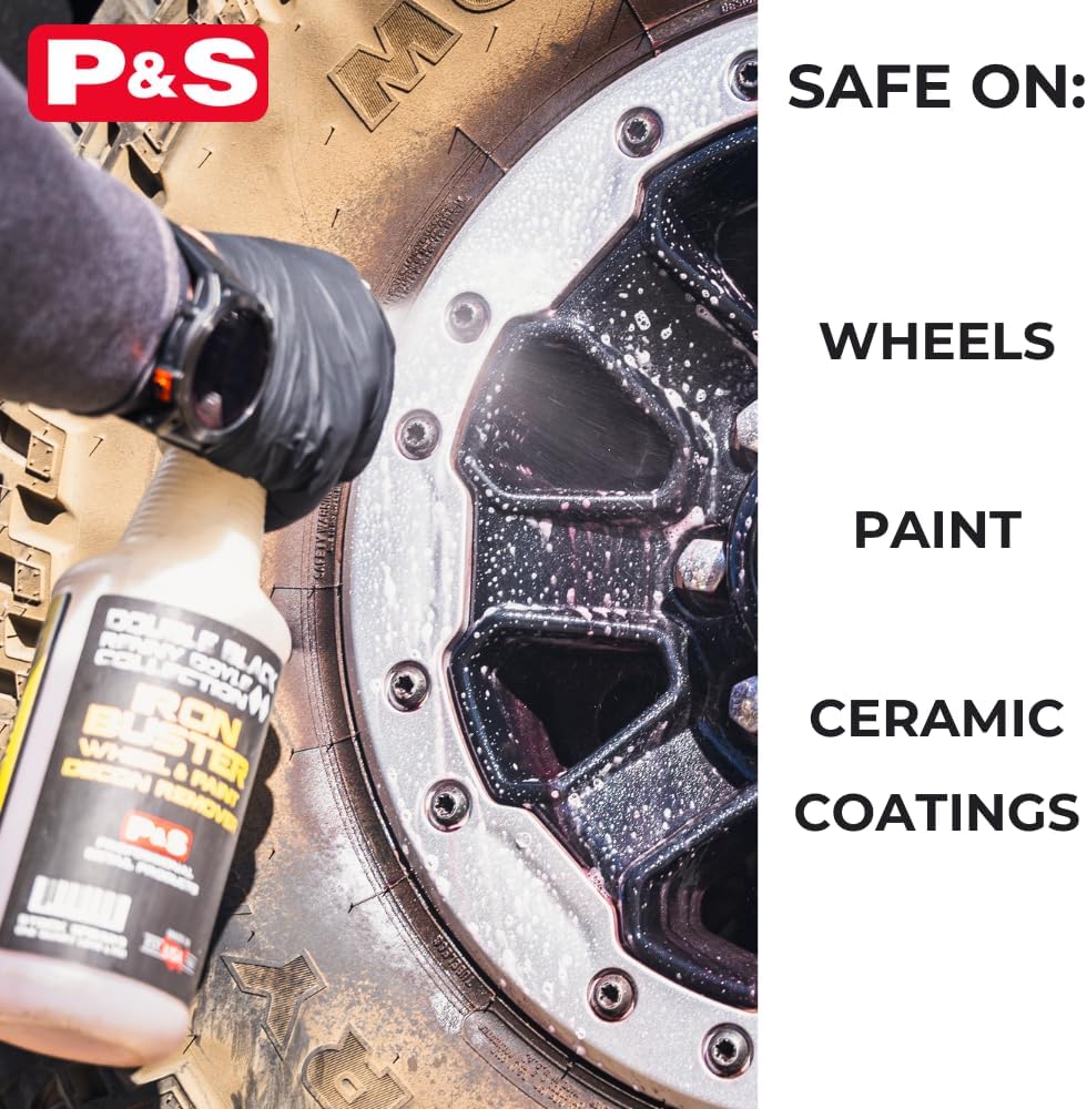 P & S Professional Detail Products Iron Buster Wheel & Paint Decon Remover - pH Balanced, Safe on Alloy, Chrome, Steel & Aluminum Wheels - 16 oz Spray