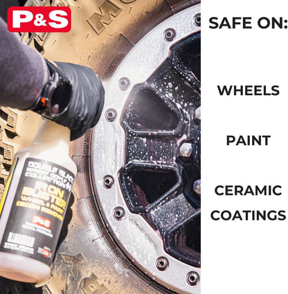 P & S Professional Detail Products Iron Buster Wheel & Paint Decon Remover - pH Balanced, Safe on Alloy, Chrome, Steel & Aluminum Wheels - 16 oz Spray
