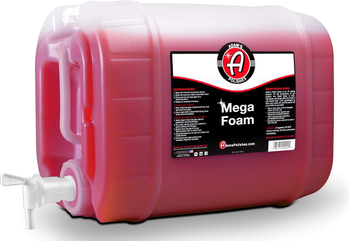 Adam’s Mega Foam (16oz) - pH Neutral Car Soap For Car Washing, Concentated For Wash Bucket, Foam Gun, Won't Strip Car Wax or Ceramic Coatings