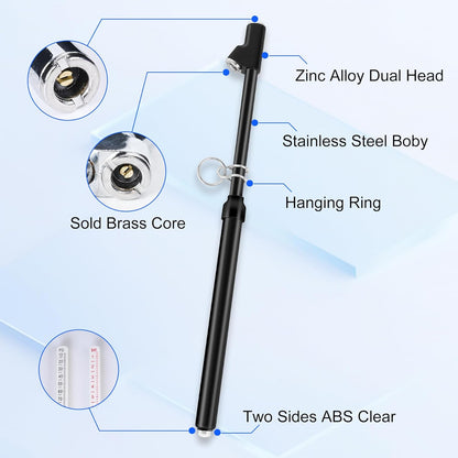 2-Pack Dual Head Tire Pressure Gauge – Heavy Duty 10-150 PSI Air Pressure Gauge with Stainless Steel Body, Metal Nozzle & Durable Plated Brass – for Cars, Trucks, Bikes, RVs & Vehicles