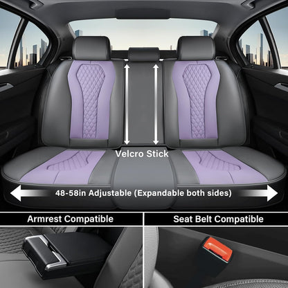 Coverado Seat Covers, Car Seat Covers Full Set, Black Car Seat Cover, Car Seat Covers Front Seats Back Seat Cover, Waterproof Car Seat Cushion, Leather Seat Covers Seat Protector Fit for Most Cars