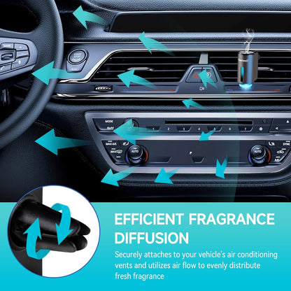 Featwell Car Air Freshener, Three Adjustable Modes Intelligent Car Aroma Diffuser, Rechargeable Car Aroma Diffuser, Black