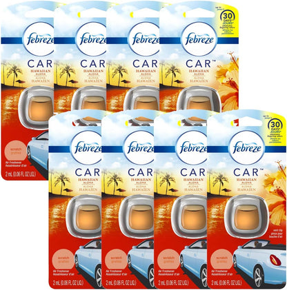 Febreze Car Air Freshener Vent Clip Platinum Ice Scent, .07 oz. Car Vent Clip, Pack of 4