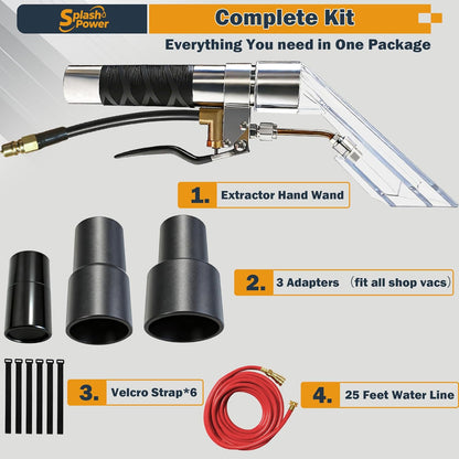 Shop Vac Extractor Attachment Kit for Wet/Dry Vacuum, Universal Hose Adapter for Carpet Upholstery Cleaning & Auto Detailing