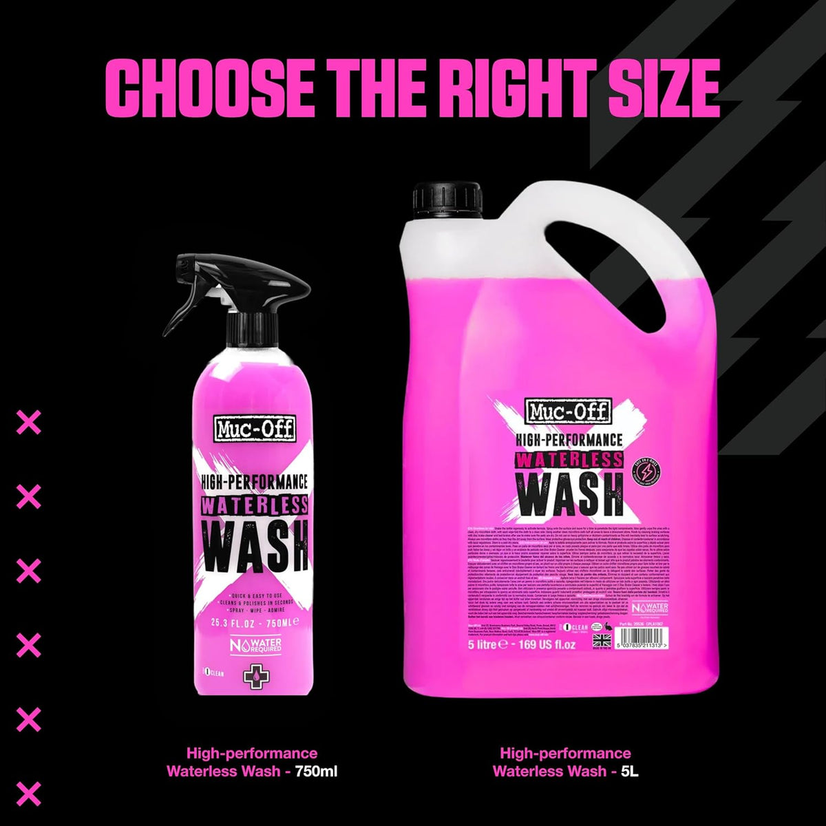 Muc-Off High Performance Waterless Bike Wash 750ml (Pack of 1) | Spray & Wipe Bike Cleaner | No Water Needed | Safe on Carbon Fibre | Cleans & Polishes with a Streak-Free Finish