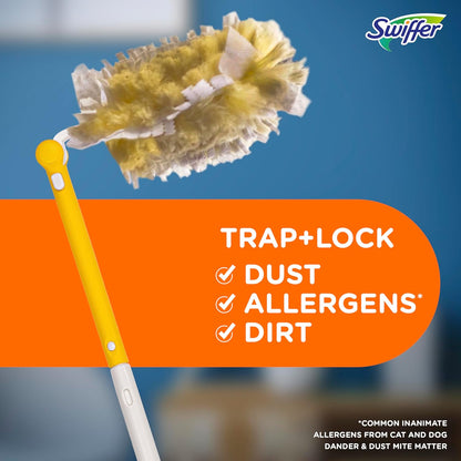 Swiffer Duster Kit with 3 ft Extendable Handle, Heavy Duty Dusting Starter Kit with 3 Refills, for Ceiling Fans, Vents and Hard to Reach Places