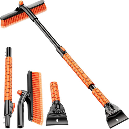 Showvigor 25" Snow Brush and Ice Scrapers for Car Windshield, 2-in-1 Detachable Design with Paint Protection, Extra Long Snow Removal Tool for Cars, Trucks, SUVs - Great for Drivers