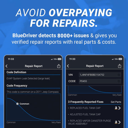 BlueDriver Pro Next Gen OBD2 Scanner – No Subscription, Bluetooth Car Code Reader for iPhone & Android – Diagnose 8000+ Issues, ABS SRS TPMS, Repair Reports, Vehicles 1996+