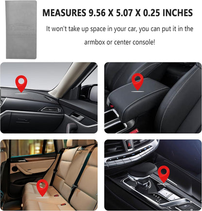 Car Registration and Insurance Holder,PU Leather Car Glove Box Organizer Car Document Holder for ID,Driver's License,Universal Car Organizer Car Accessories for Women/Men (Red)