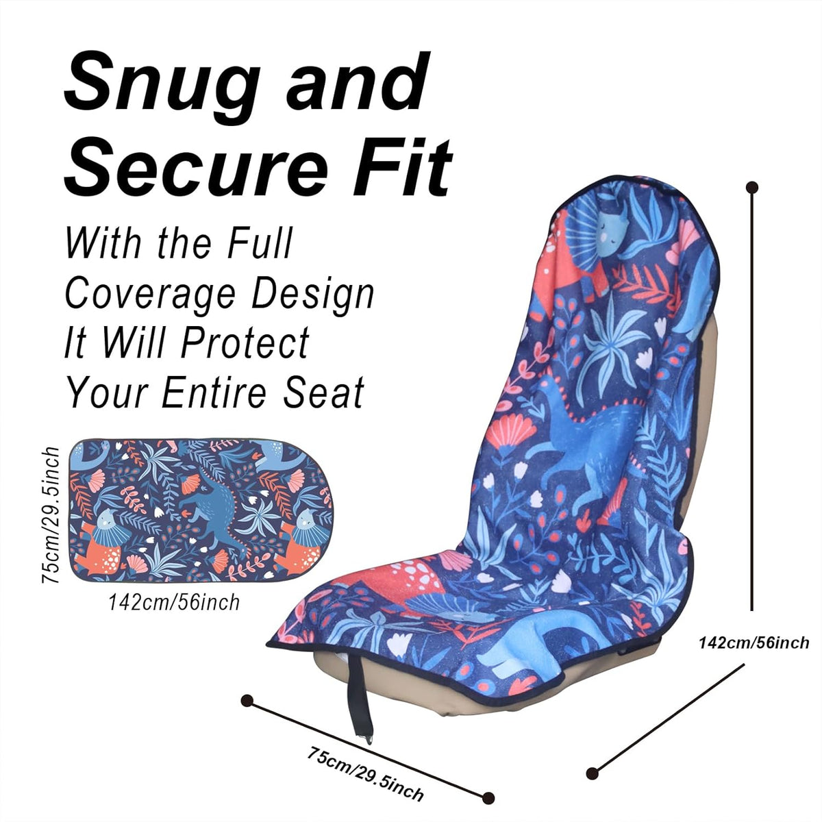 Car Seat Cover Protector Front Seats,for Gym Workout,Running,Swimming,Beach and Hiking,Waterproof Sweat Towel Bucket Seat Covers for Cars SUV Trucks (Black, 1Pcs)
