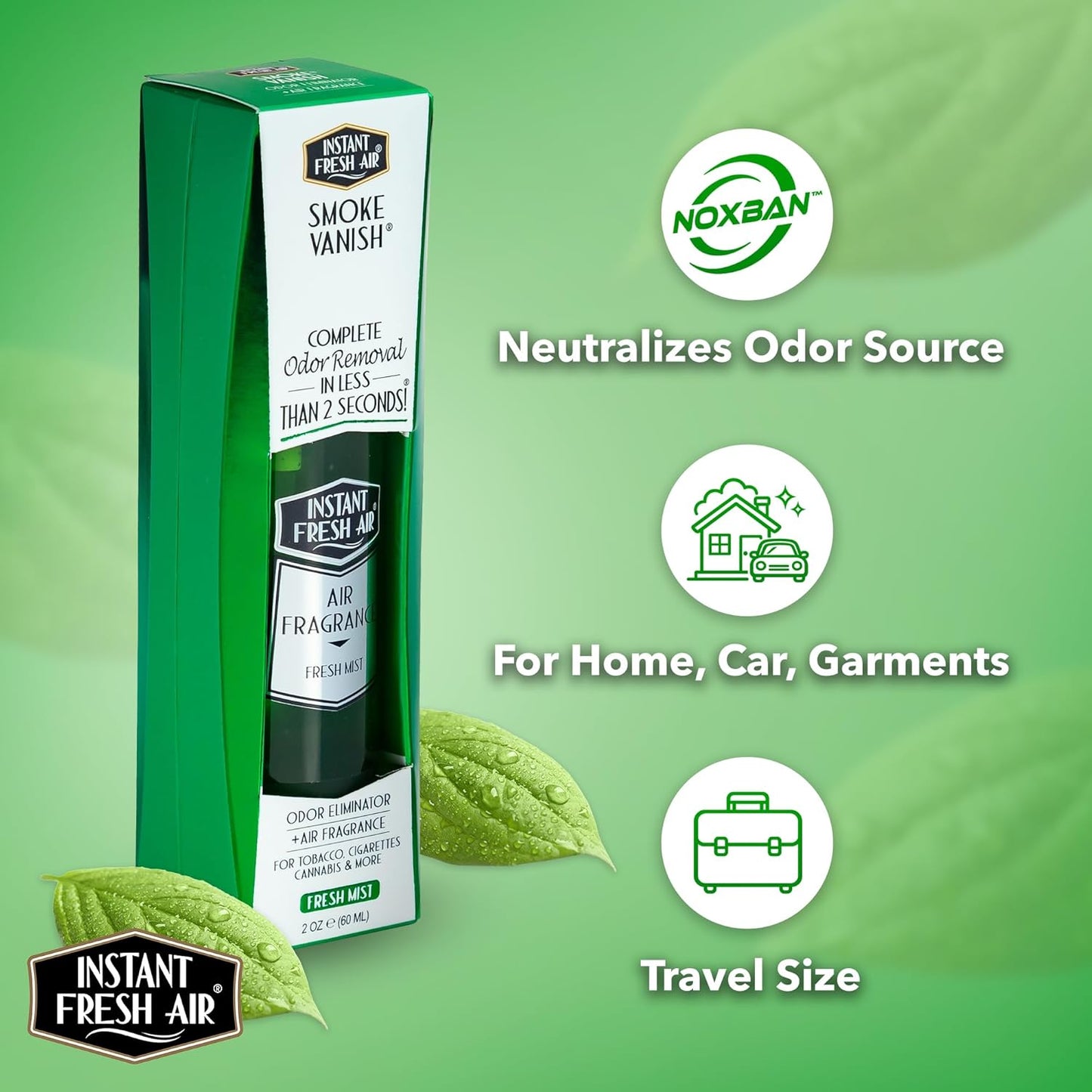 Smoke Vanish - Smoke Odor Eliminator & Weed Smell Eliminator Spray - Removes Smokey Odor Instantly - Eco-Friendly - For Home, Car, Clothes & Travel - Fresh Mist Scent - 4 oz.