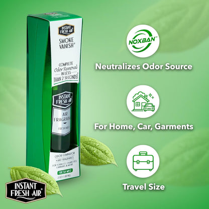 Smoke Vanish - Smoke Odor Eliminator & Weed Smell Eliminator Spray - Removes Smokey Odor Instantly - Eco-Friendly - For Home, Car, Clothes & Travel - Fresh Mist Scent - 4 oz.