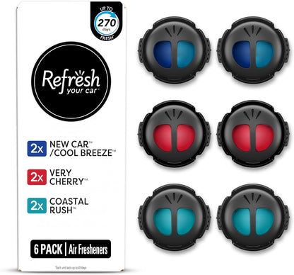 Refresh Your Car! Air Freshener (Alpine Meadow/Summer Breeze Scent, 2 Pack)