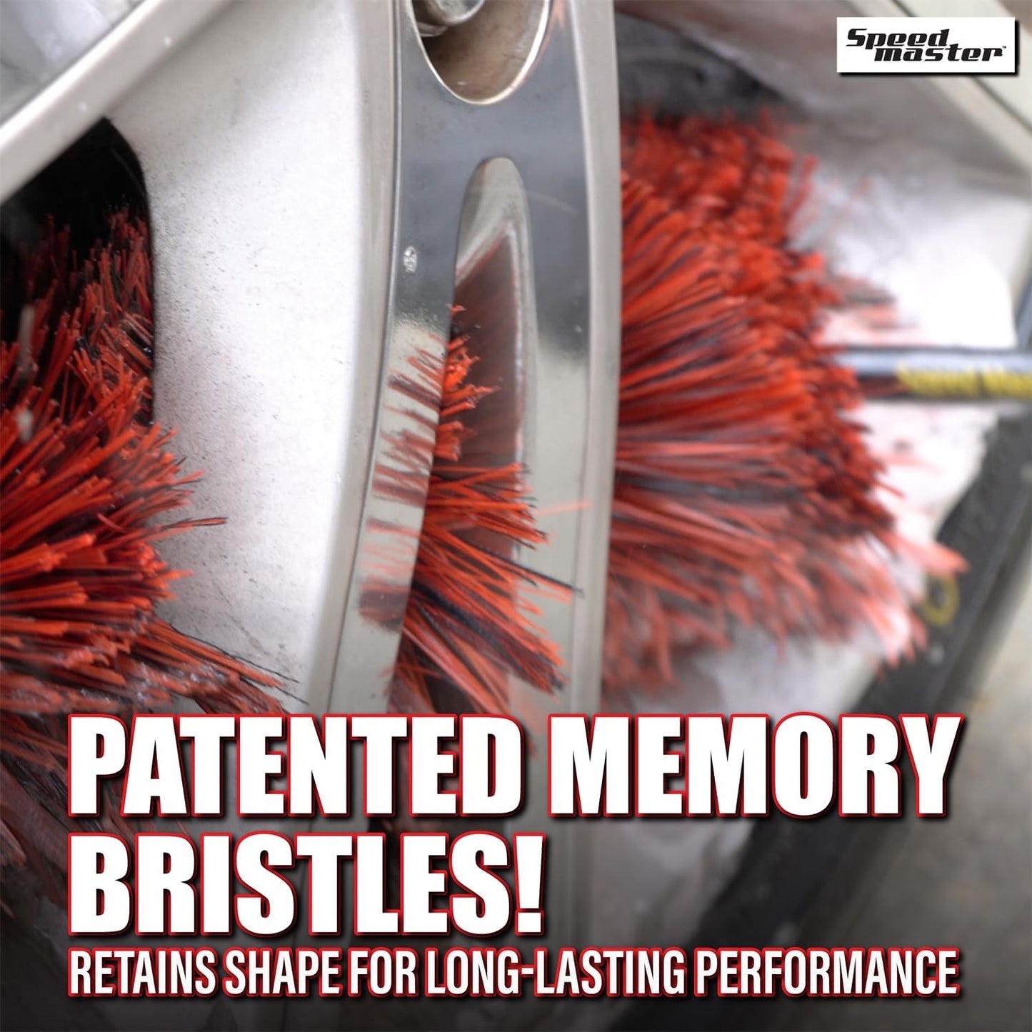 Speed Master Wheel Brush | Memory Foam Bristles | Safe on All Wheel Types | Clean Your Wheels with Ease!