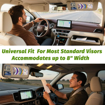 CD Visor Holder for Car, Large Capacity CD & DVD Visor Case, Vehicle Visor Storage Organizer with 12 Disc Sleeves, 1 Mesh Pocket 1 Pen Holder and & Elastic Band (Black)