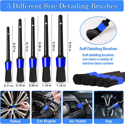 TTRCB 27Pcs Car Detailing Kit, Car Detailing Brush Set, Auto Detailing Drill Brush Set, Car Detailing Brushes, Car Wash Kit, Car Accessories, Car Cleaning Tools Kit for Interior, Exterior, Wheels