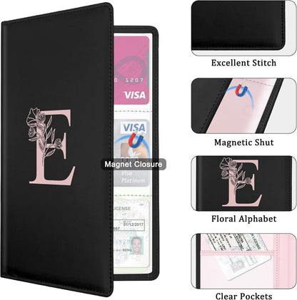 Letter Car Registration and Insurance Holder, with Magnetic Closure for License, Cards and Documents,Vehicle Glove Box Car Organizer, Interior Car Accessories for Women Men (M)