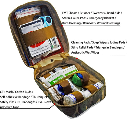 Carlebben EMT Pouch MOLLE Ifak Pouch Tactical MOLLE Medical First Aid Kit Utility Pouch (With Medical Supplies)