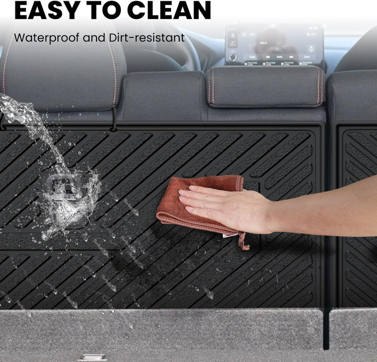 LASFIT Floor Mats for Honda CR-V 2026 2025 2024 2023 (Gasoline & Hybrid & e:FCEV), All Weather TPE Custom Fit Anti-Slip Pet Friendly Car Liners, 1st & 2nd Row Black