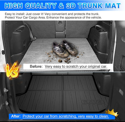 Rav4 Cargo Liner - Trunk Mat for Toyota RAV4 2019-2024 2025, All Weather Cargo Mat for rav4 Accessories, Heavy Duty (Fit for All Models)