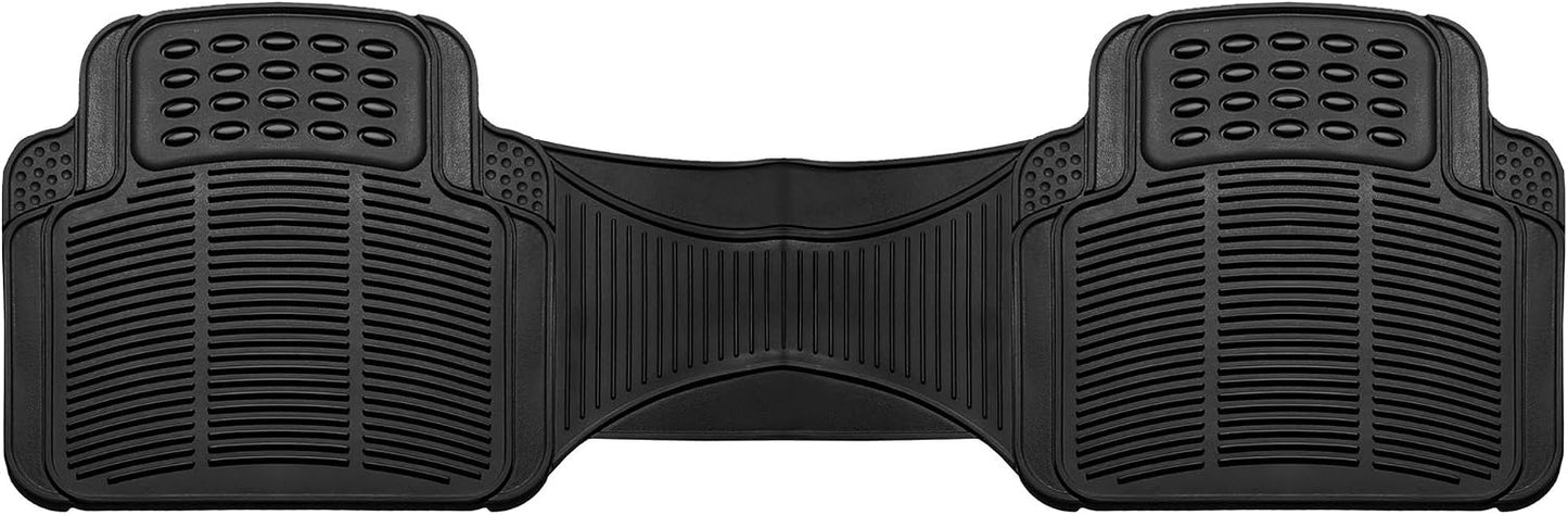 FH Group Automotive Floor Mats Solid ClimaProof for all weather protection Universal Fit Trimmable Heavy Duty fits most Cars, SUVs, and Trucks, 3pc Full Set Black