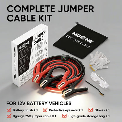 NOONE Jumper Cables for Car Battery, Heavy Duty Automotive Booster Cables for Jump Starting Dead or Weak Batteries (10-Feet)