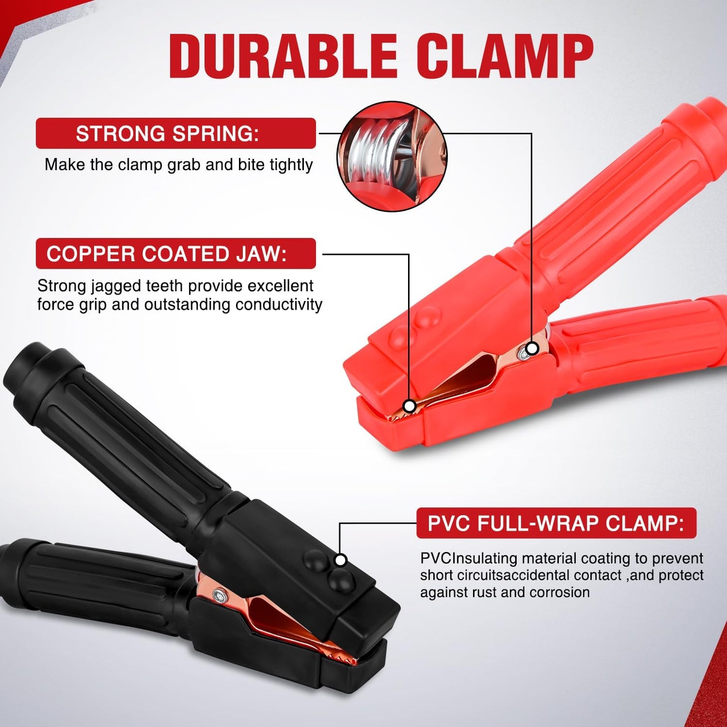 Nilight Jumper Cables for Car Battery 8 Gauge 12 FT Booster Cable Heavy Duty 250 A CCA with Carrying Bag Jump Start Emergency Kit Pickup Vans SUV Sedan Motorcycle