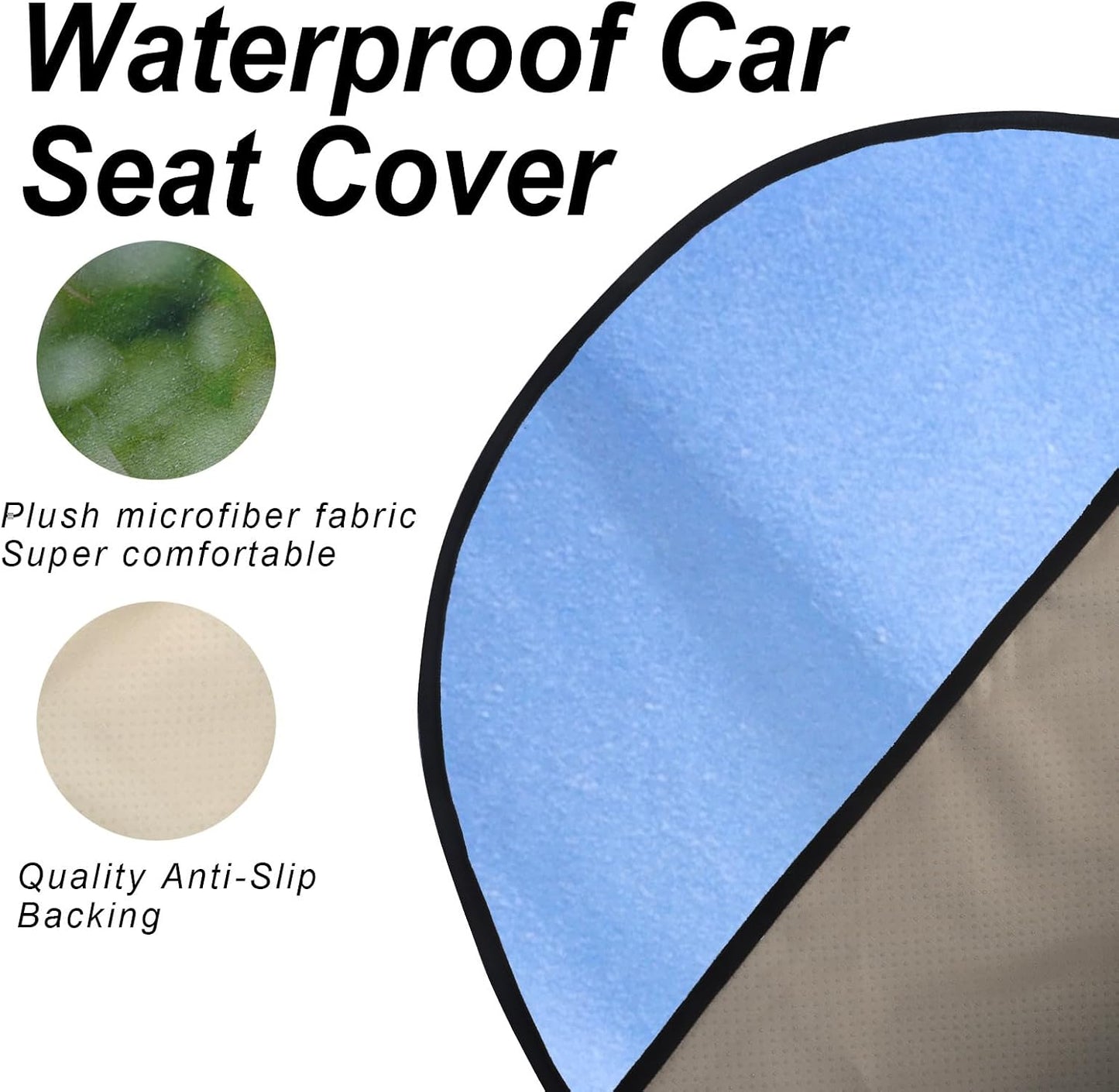 Car Seat Cover Protector Front Seats,for Gym Workout,Running,Swimming,Beach and Hiking,Waterproof Sweat Towel Bucket Seat Covers for Cars SUV Trucks (Black, 1Pcs)
