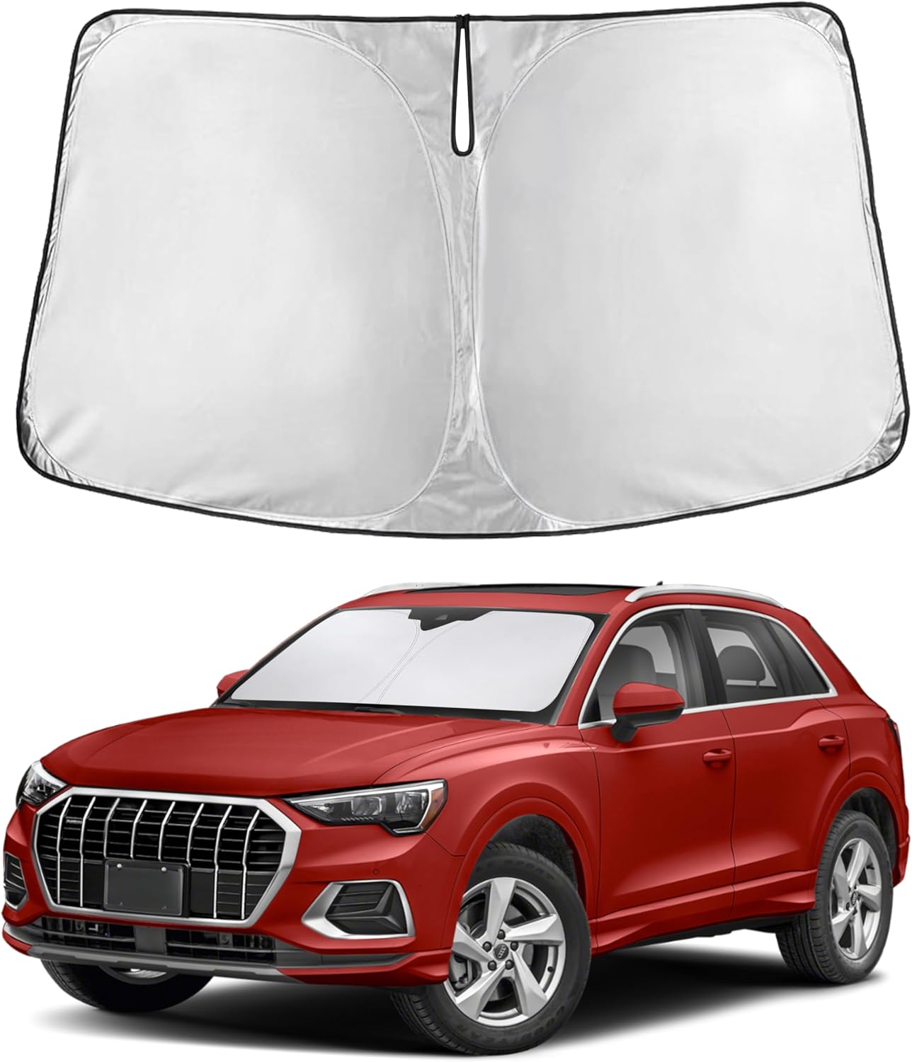 EcoNour Car Windshield Sun Shade | 2025 Upgraded Innovative No-Light-Pass Technology for Maximum Coverage | Foldable Sun Shade Keeps Your Vehicle Cool | Must-Have Car Accessories | Small (59" x 29") - Colors A