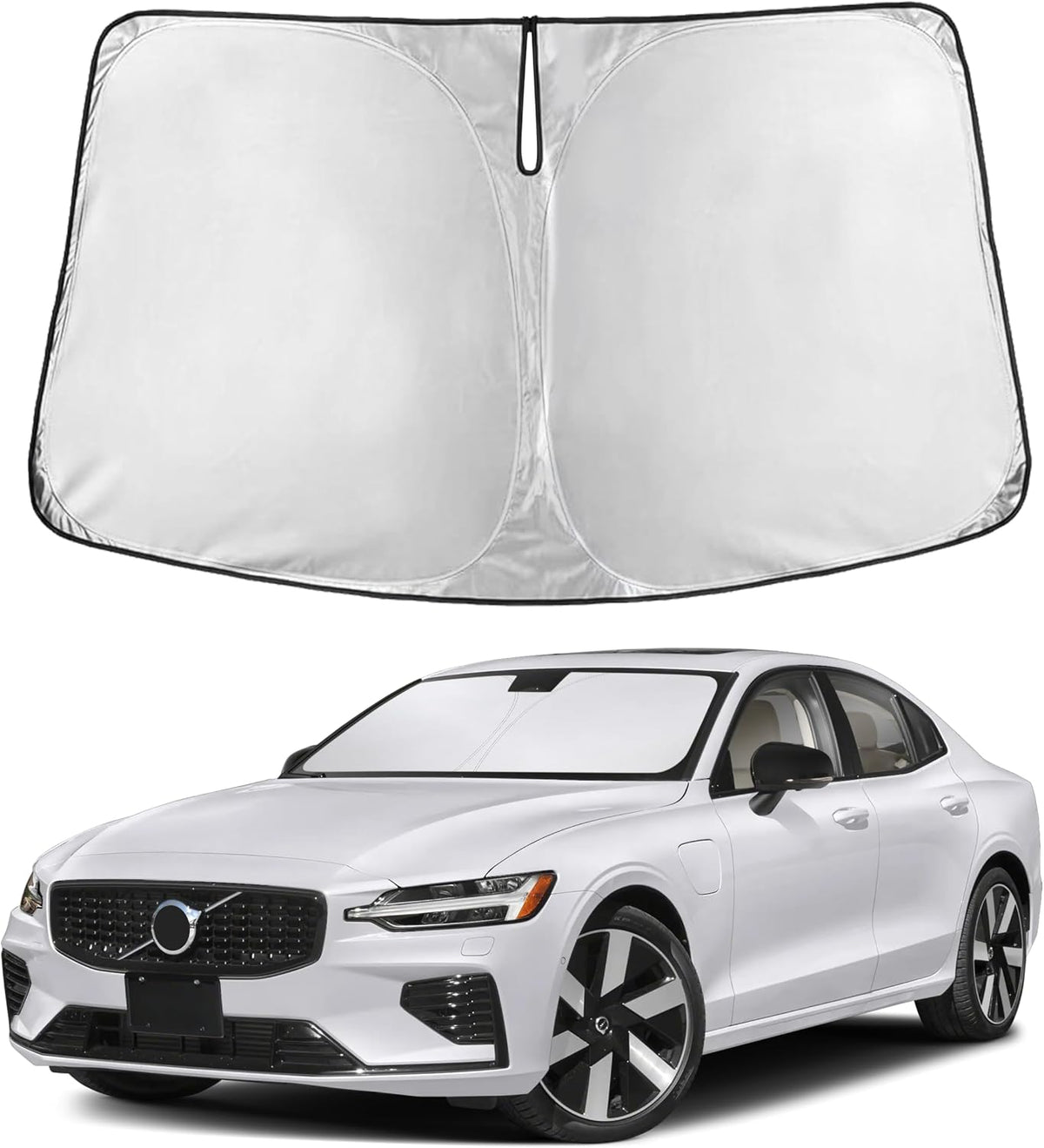 EcoNour Car Windshield Sun Shade | 2025 Upgraded Innovative No-Light-Pass Technology for Maximum Coverage | Foldable Sun Shade Keeps Your Vehicle Cool | Must-Have Car Accessories | Small (59" x 29") - Colors B