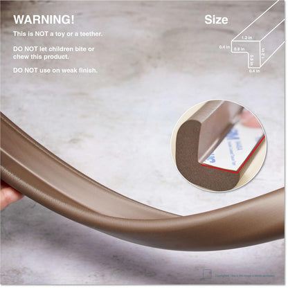 Roving Cove HeftyFit Edge Protector for Baby Proofing (6ft Large Edge Only), Heavy-Duty Soft Rubber Foam Furniture Edge Bumper Guards, Desk Edge Cushion, Wall Corner Covers, 3M Adhesive, Onyx Black
