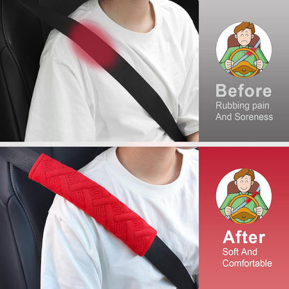 JUSTTOP 2-Pack Universal Car Seat Belt Pads Cover for A More Comfortable Driving, Seat Belt Shoulder Strap Covers Harness Pad for Car Interior Accessories(Black)