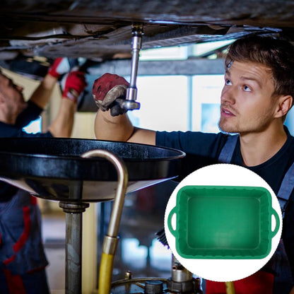CALLARON 23.5" Oil Drain Pan for Car, Heavy Oil Change Collector Pan Leakproof, Plastic Large Transmission Drain Pan, Changing Oil Pans for Car Truck Engine, Transmission, Fluid Change(Green)