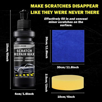 SHIELDOM Scratch Remover Car Scratches Removal Wax Vehicles Scuff & Swirl Polishing & Waxing Kits with Buffer Pad & Towel, Rubbing Compound for Automobile Paint Repair -5oz