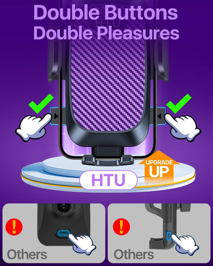 2026 Ultimate Best【True Military-Grade & Safety Cert】Car Phone Holder HTU【Upgraded 360 Rotation & 100+LBS Strongest Suction】5-in-1 Truck Windshield Dashboard Vent Mount Stand for iPhone Android, Black