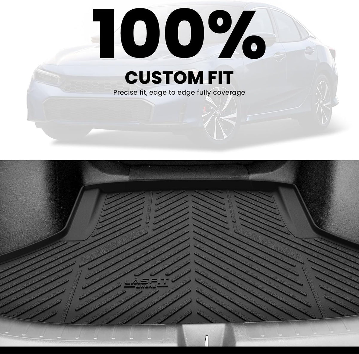LASFIT Floor Mats for Honda CR-V 2026 2025 2024 2023 (Gasoline & Hybrid & e:FCEV), All Weather TPE Custom Fit Anti-Slip Pet Friendly Car Liners, 1st & 2nd Row Black